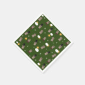 Groundhogの日のパターン スタンダードカクテルナプキン (角)