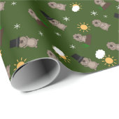 Groundhogの日のパターン ラッピングペーパー (ロールコーナー)