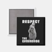 Groundhogの日を尊重Groundhog_1 マグネット (正面/裏面)