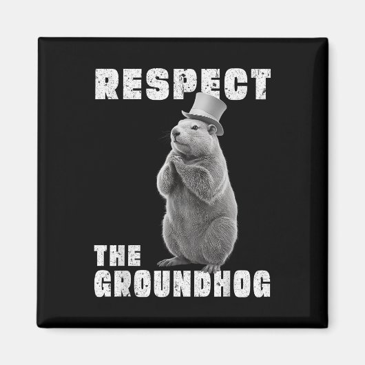 Groundhogの日を尊重Groundhog_1 マグネット (正面)