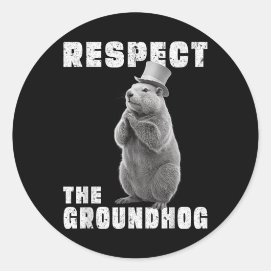 Groundhogの日を尊重Groundhog_1 ラウンドシール (正面)