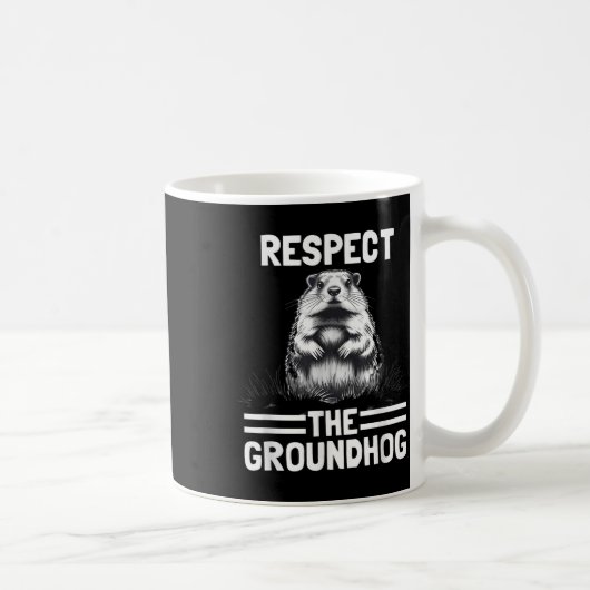 Groundhogの日を祝尊重する(_1) コーヒーマグカップ (右)