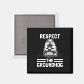 Groundhogの日を祝尊重する(_1) マグネット (正面/裏面)