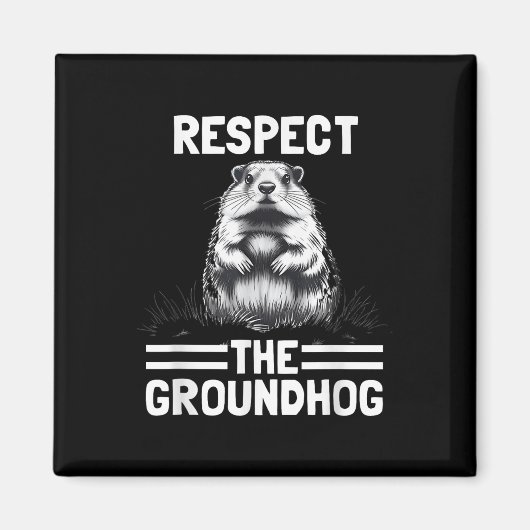 Groundhogの日を祝尊重する(_1) マグネット (正面)