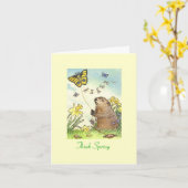 Groundhogの日カード カード (黄色い花)