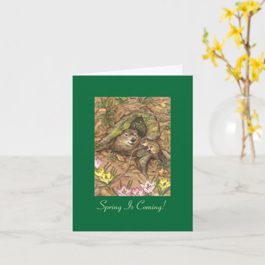 Groundhogの日カード カード (黄色い花)