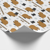 Groundhogの日パターン ラッピングペーパー (角)