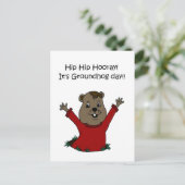 Groundhogの日葉書を白で飾る ポストカード (スタンド正面)