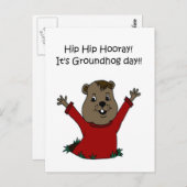 Groundhogの日葉書を白で飾る ポストカード (正面/裏面)