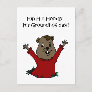 Groundhogの日葉書を白で飾る ポストカード