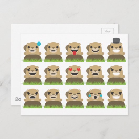 groundhogのemojis ポストカード (正面/裏面)