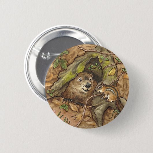 Groundhogボタン 缶バッジ (正面&裏面)