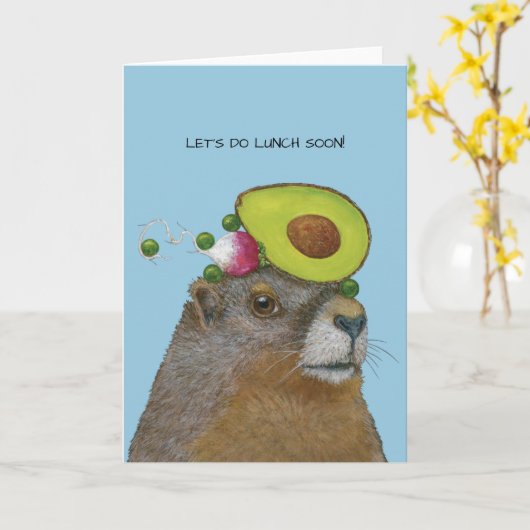 Groundhogランチの招待 カード (黄色い花)