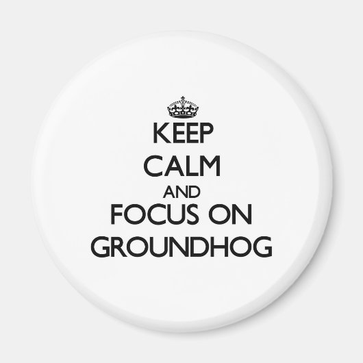 Groundhog保に集中して落ち着く マグネット (正面)