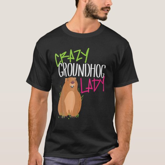 Groundhog日熱狂する女性のギフト予測の影 Tシャツ (正面)
