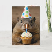 Groundhog Birthday With Cupcake カード (正面)