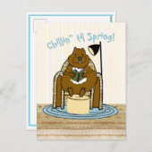 Groundhog Bookwormが春待ち シーズンポストカード (正面/裏面)