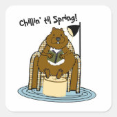 Groundhog Bookwormが春待ち スクエアシール (正面)