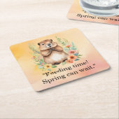 Groundhog Dayをテーマにした紙プレート スクエアペーパーコースター (アングル)