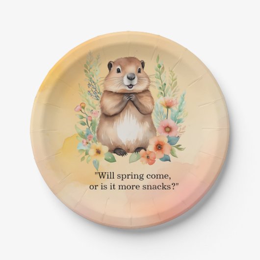 Groundhog Dayをテーマにした紙プレート ペーパープレート (正面)