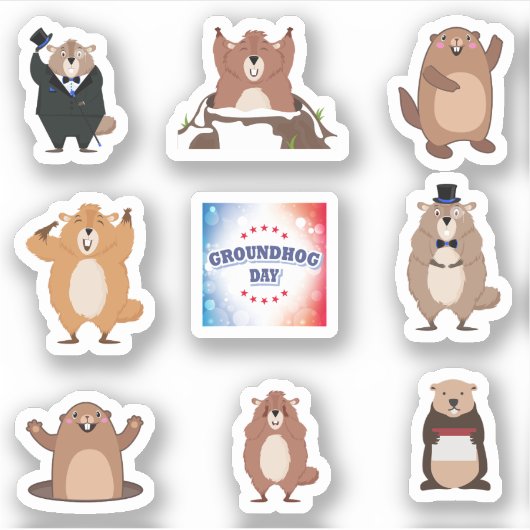Groundhog Dayスタンプ シール (正面)