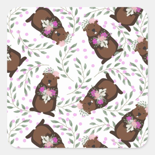 Groundhog Dayスタンプ スクエアシール (正面)