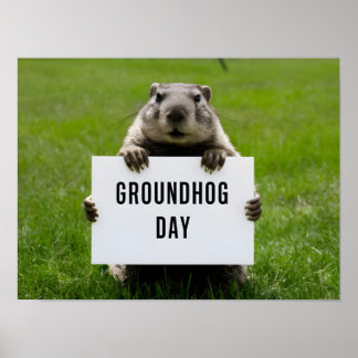 Groundhog Dayテーマ：かわいいGroundhog ポスター
