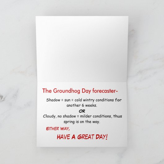 Groundhog Dayベビー カード (内部)
