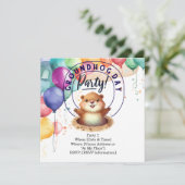 Groundhog Day招待状カー祝ド – おもしろい 招待状 (スタンド正面)