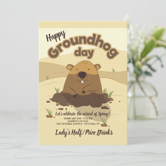 Groundhog Day招待状 招待状 (スタンド正面)