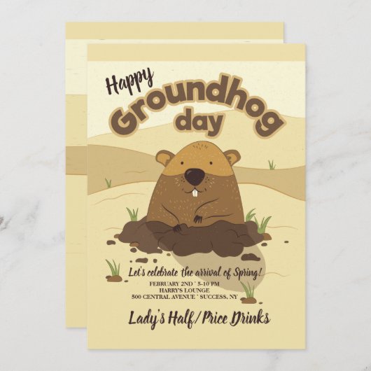 Groundhog Day招待状 招待状 (正面/裏面)