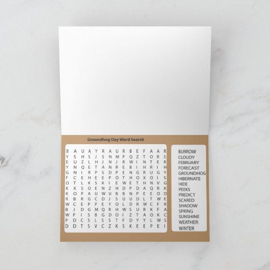 Groundhog Day – 単語検索 カード (内部)