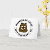 Groundhog Day 2025 with Groundhog顔 カード (黄色い花)