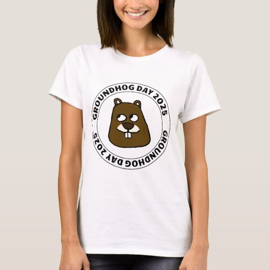 Groundhog Day 2025 with Groundhog face Tシャツ (正面)