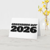 Groundhog Day 2026 カード (黄色い花)