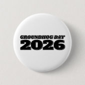 Groundhog Day 2026 缶バッジ (正面)