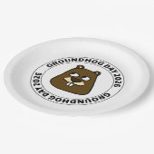 Groundhog Day 2026 with Groundhog face ペーパープレート (アングル)