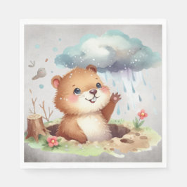 Groundhog day 22 February  スタンダードランチョンナプキン