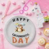 Groundhog day 22 February  ペーパープレート (パーティー)