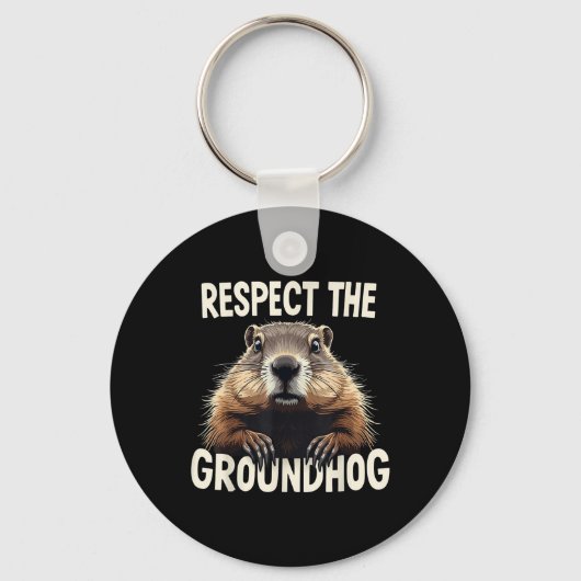 Groundhog Day Animを祝尊重する キーホルダー (正面)