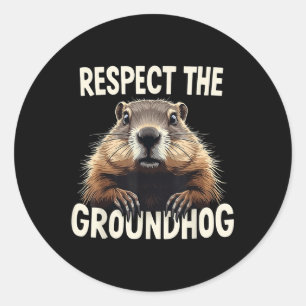 Groundhog Day Animを祝尊重する ラウンドシール