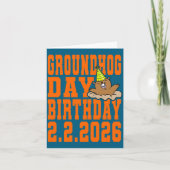 Groundhog Day Birthday February 2nd 2026 Party Ora カード (正面)