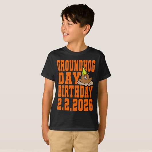Groundhog Day Birthday February 2nd 2026 Party Ora Tシャツ (正面フル)