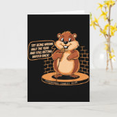 Groundhog Day Comedy Stand-up Weather Sarcasm Men  カード (黄色い花)