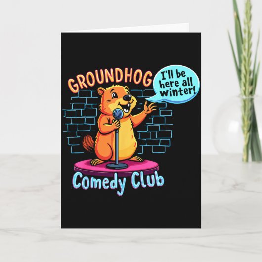 Groundhog Day Comedy Stand-up Weather Sarcasm Wome カード (正面)