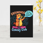 Groundhog Day Comedy Stand-up Weather Sarcasm Wome カード (黄色い花)