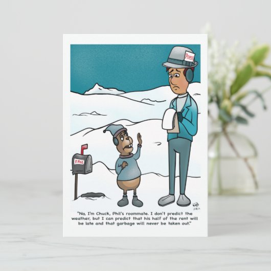 Groundhog Day Flat Greeting Card カード (スタンド正面)