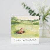 Groundhog Day Golfer Winter Golf Holiday シーズンカード (スタンド正面)