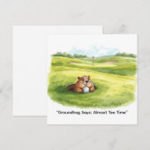 Groundhog Day Golfer Winter Golf Holiday シーズンカード (正面/裏面)