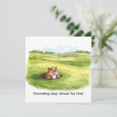 Groundhog Day Golfer Winter Golf Holiday シーズンカード (スタンド正面)